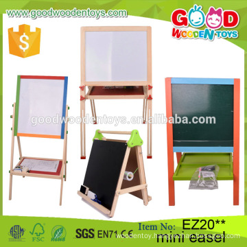 2016 New Design Pinewood Material Kids Easel with Accessories Double-Side Drawing Borad Set Wooden Mini Easel for Children